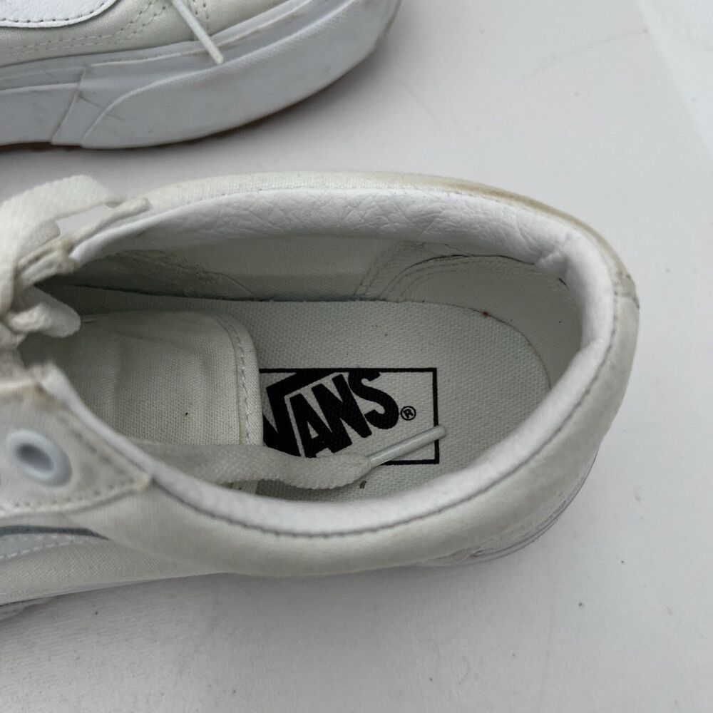 Vans Old Skool Stacked White Platform Sneakers Womens size 8.5 / Mens 7 Shoes - Picture 12 of 16